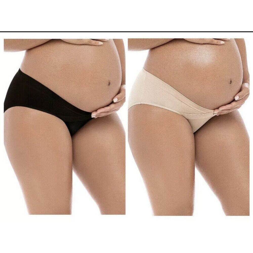 Secret Treasures Small Pair Maternity Panty Nude Black crossover low Under Belly